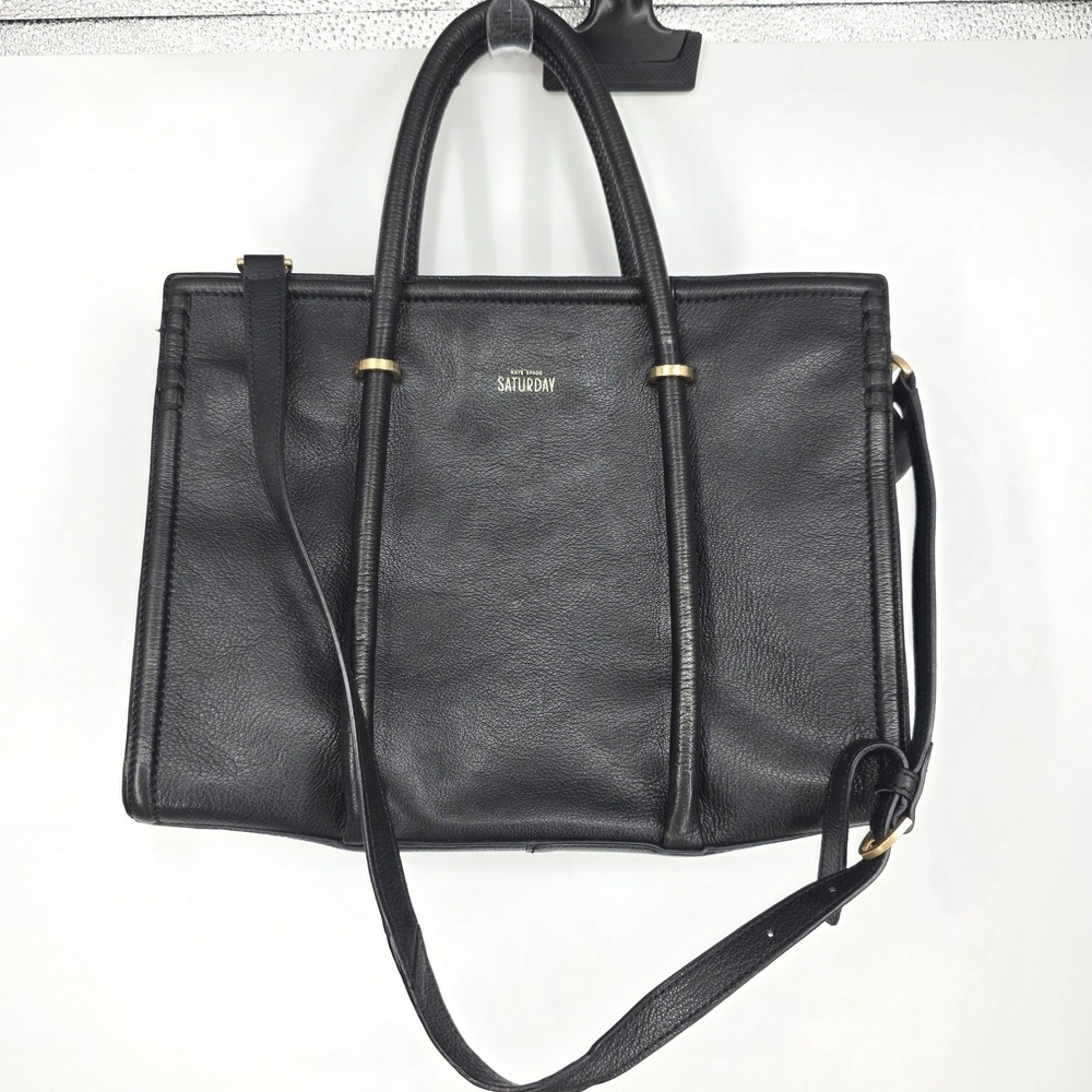Kate Spade‎ Saturday Black Leather Tote Handbag Crossbody Strap Purse